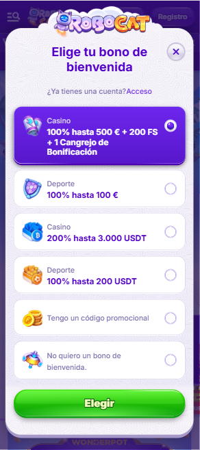 Registro & bonificaciones